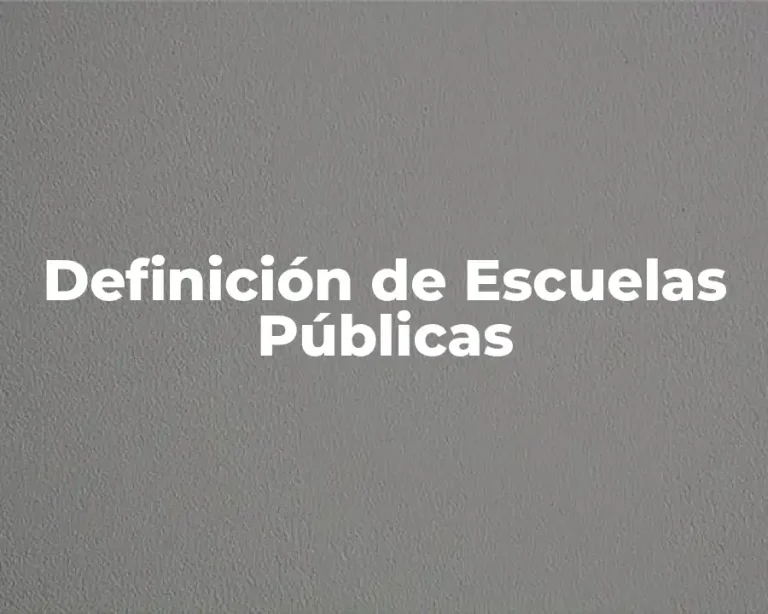 Definición de Escuelas Públicas