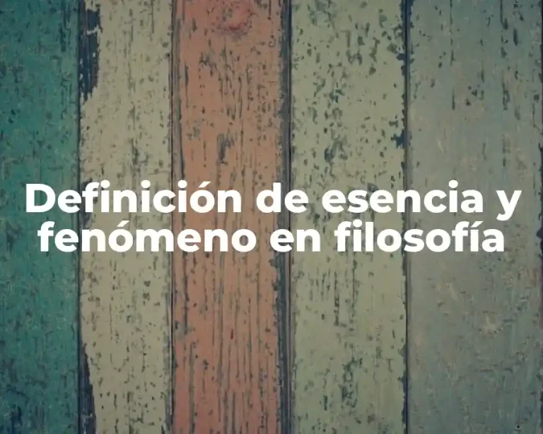 Definición de esencia y fenómeno en filosofía