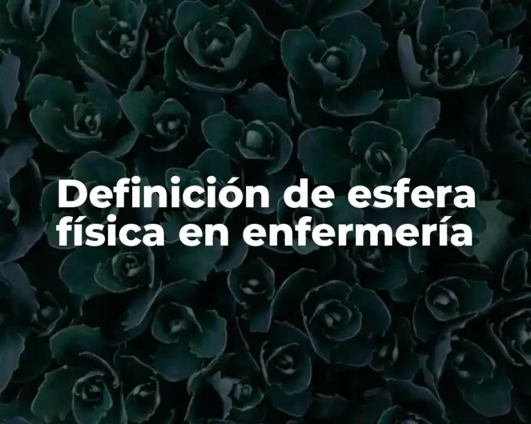 Definición de esfera física en enfermería