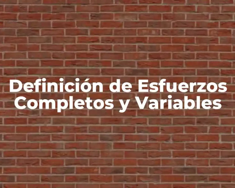 Definición de Esfuerzos Completos y Variables