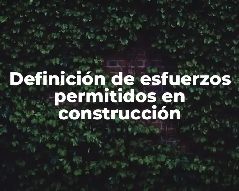 Definición de esfuerzos permitidos en construcción