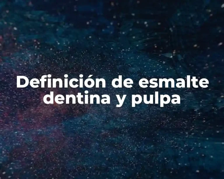 Definición de esmalte dentina y pulpa