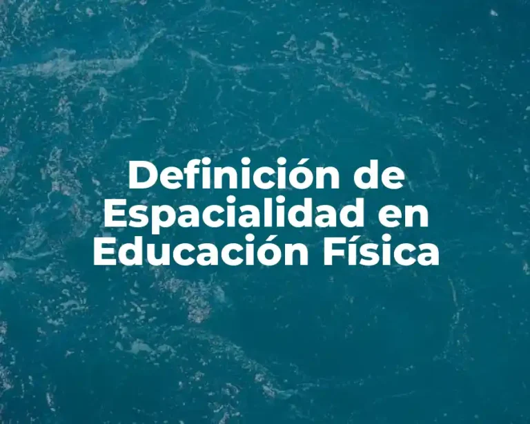 Definición de Espacialidad en Educación Física