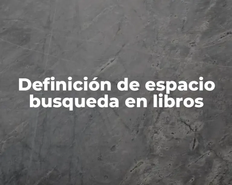 Definición de espacio busqueda en libros