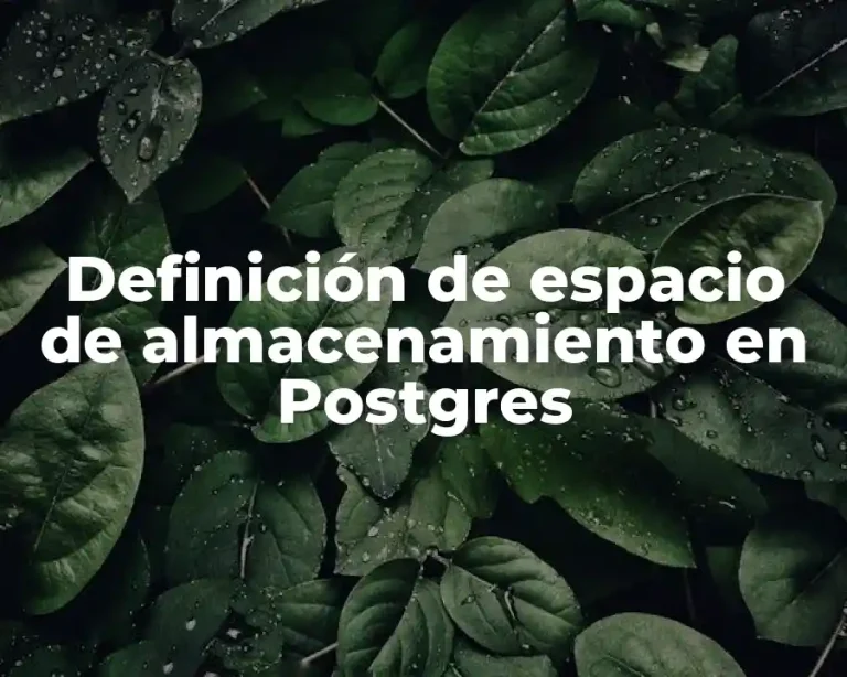 Definición de espacio de almacenamiento en Postgres