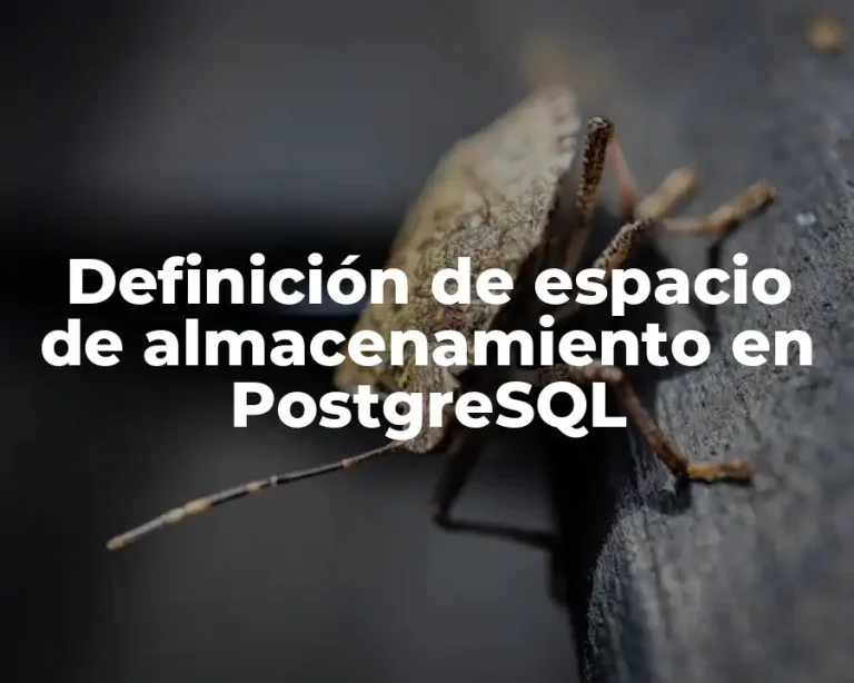 Definición de espacio de almacenamiento en PostgreSQL