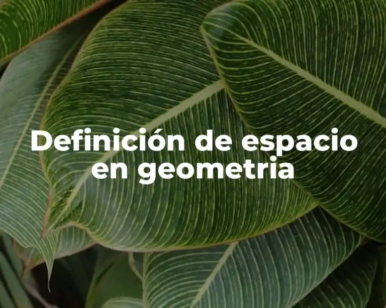 Definición de espacio en geometria