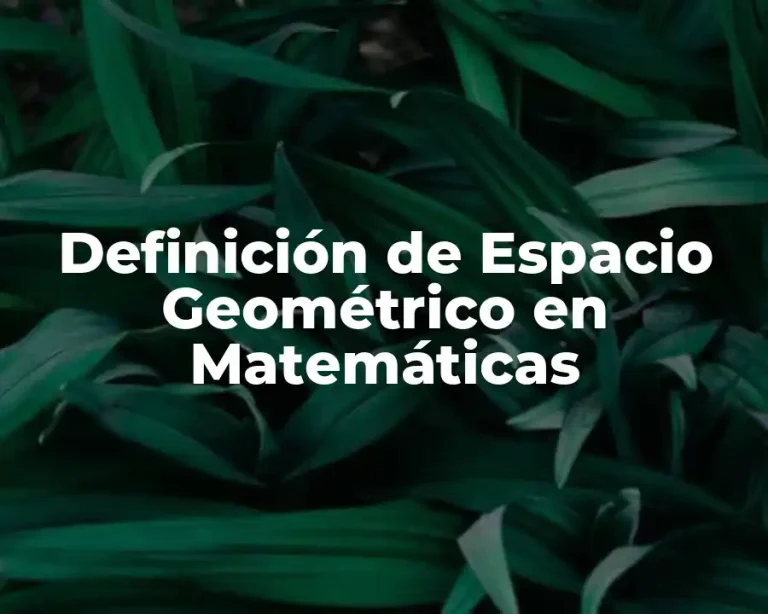 Definición de Espacio Geométrico en Matemáticas