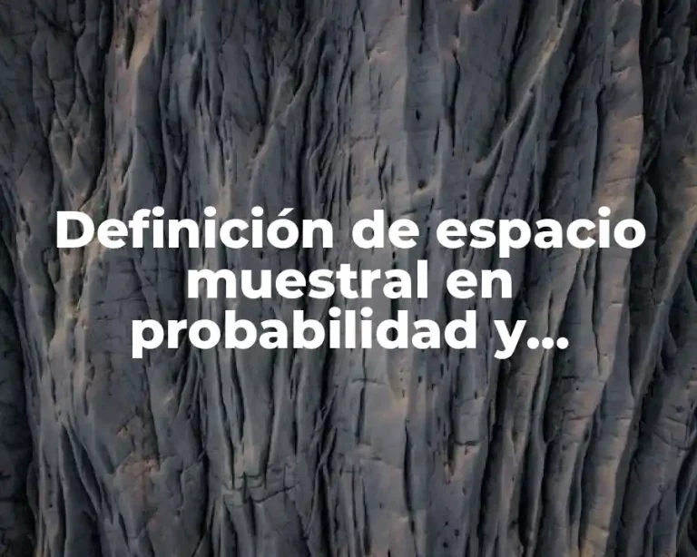 Definición de espacio muestral en probabilidad y estadística