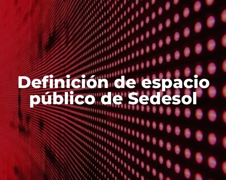 Definición de espacio público de Sedesol