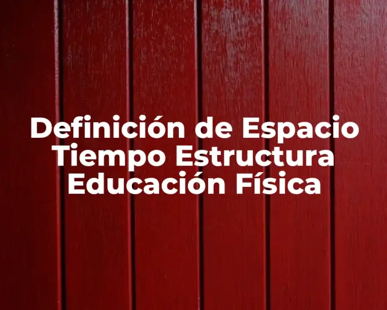 Definición de Espacio Tiempo Estructura Educación Física