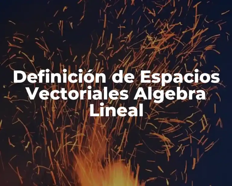 Definición de Espacios Vectoriales Algebra Lineal
