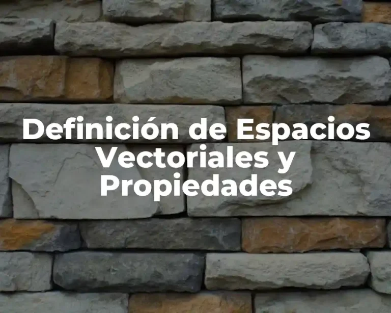 Definición de Espacios Vectoriales y Propiedades