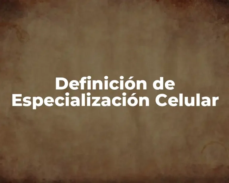 Definición de Especialización Celular