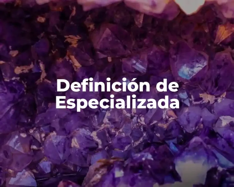 Definición de Especializada
