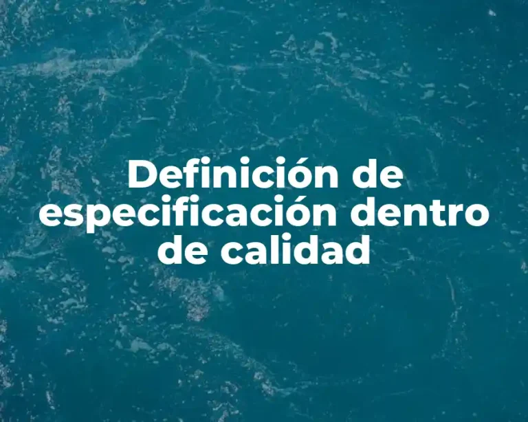 Definición de especificación dentro de calidad
