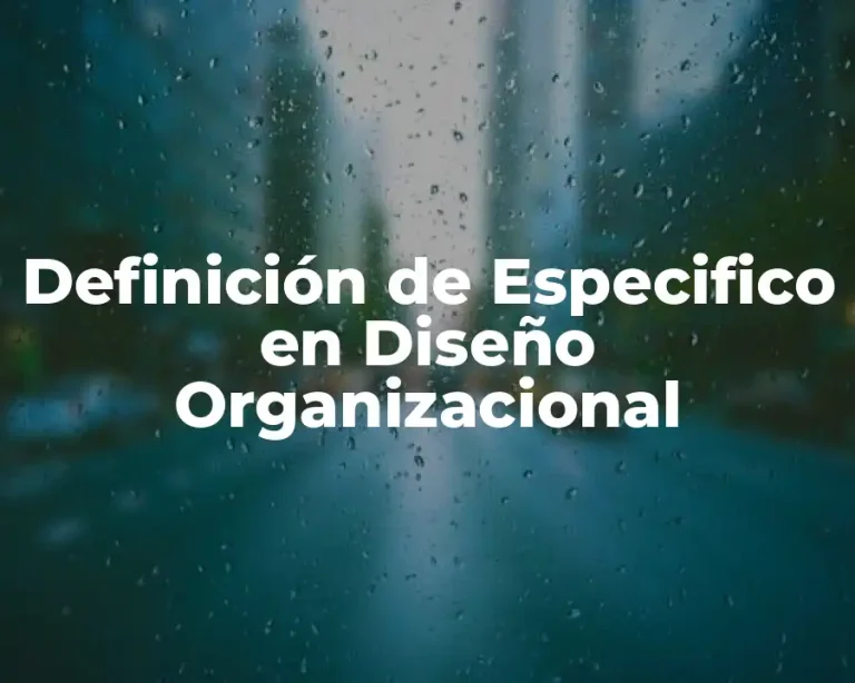 Definición de Especifico en Diseño Organizacional