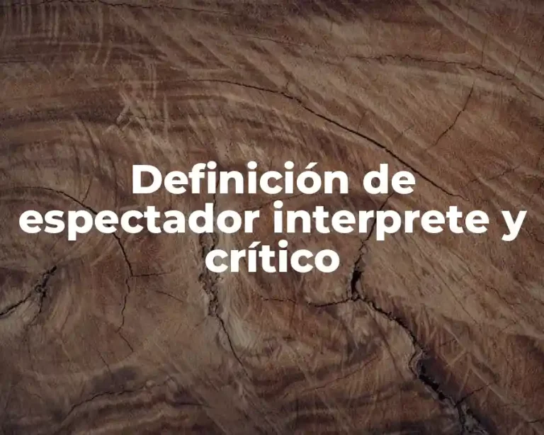 Definición de espectador interprete y crítico