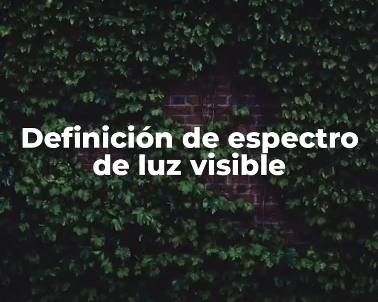 Definición de espectro de luz visible