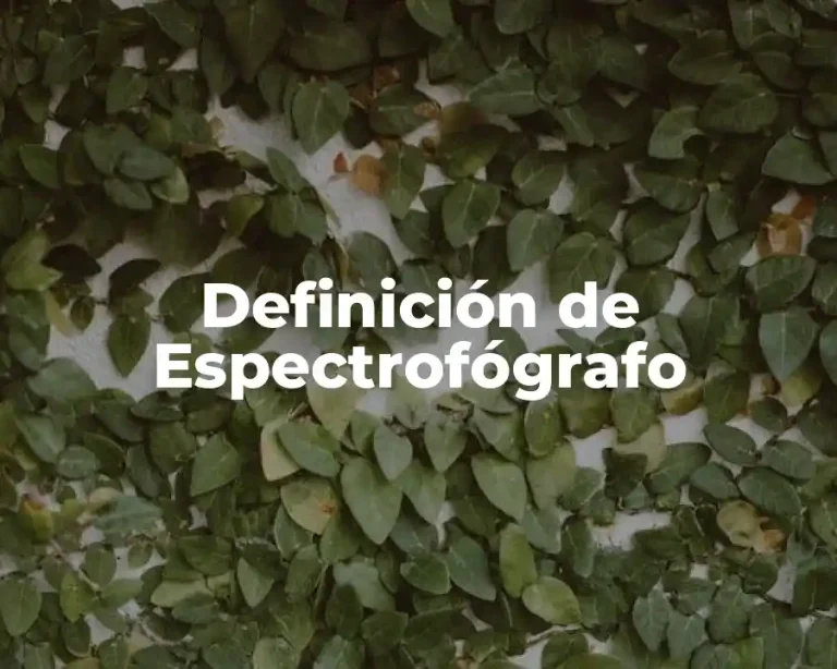 Definición de Espectrofógrafo