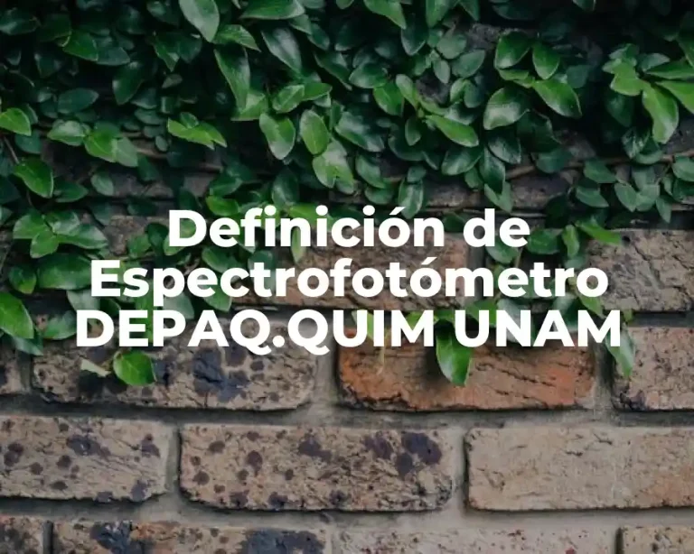 Definición de Espectrofotómetro DEPAQ.QUIM UNAM