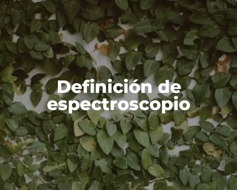 Definición de espectroscopio