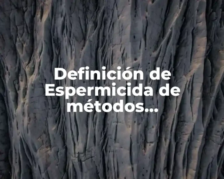 Definición de Espermicida de métodos anticonceptivos
