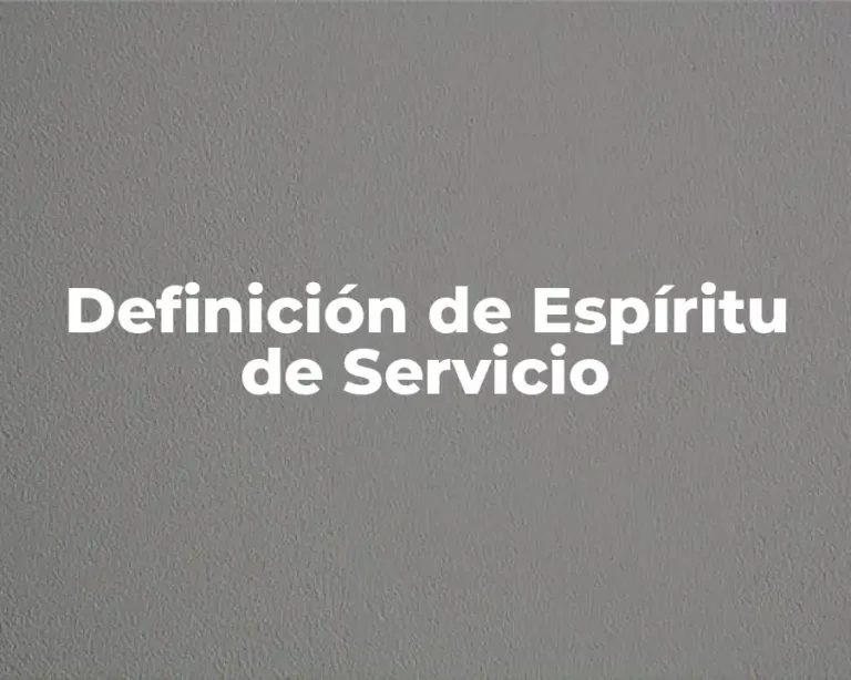 Definición de Espíritu de Servicio