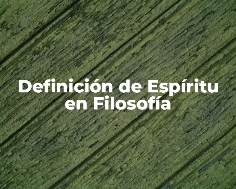 Definición de Espíritu en Filosofía