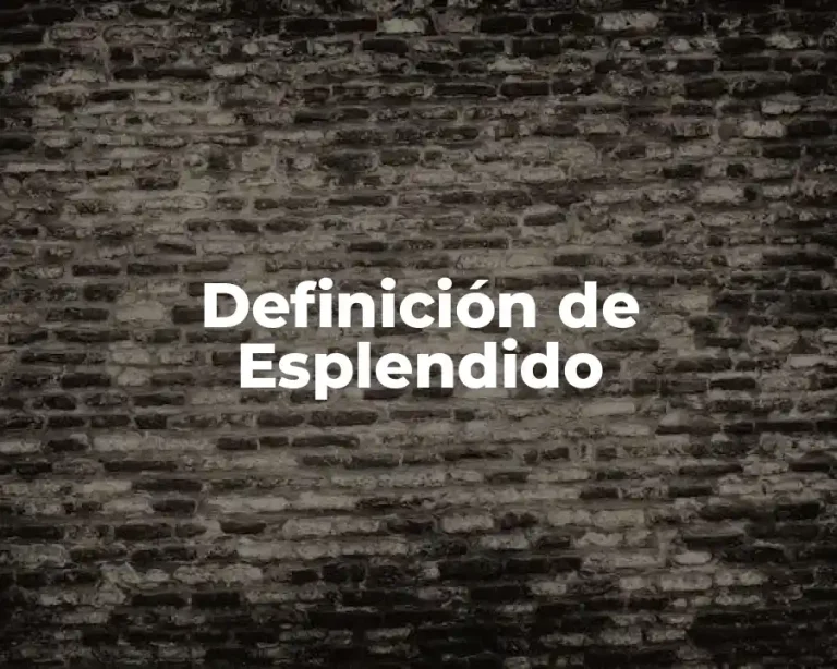 Definición de Esplendido