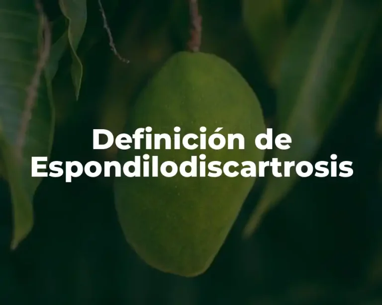 Definición de Espondilodiscartrosis