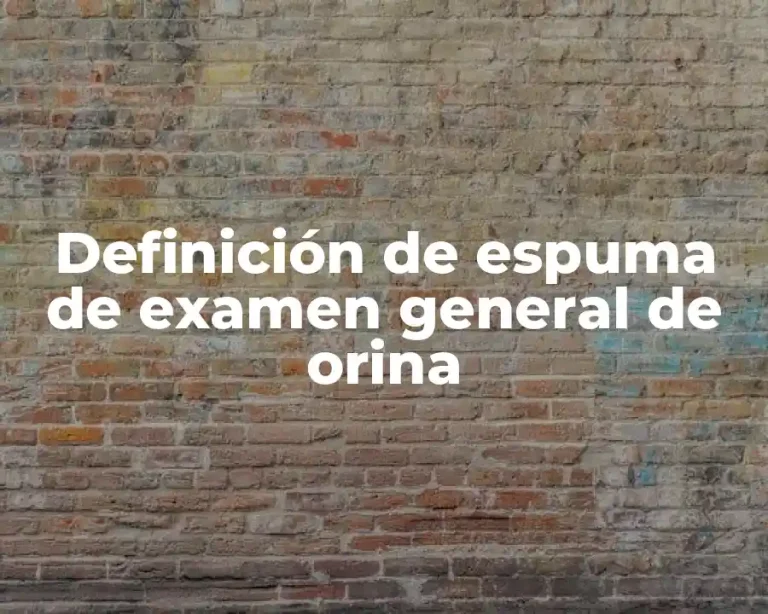 Definición de espuma de examen general de orina