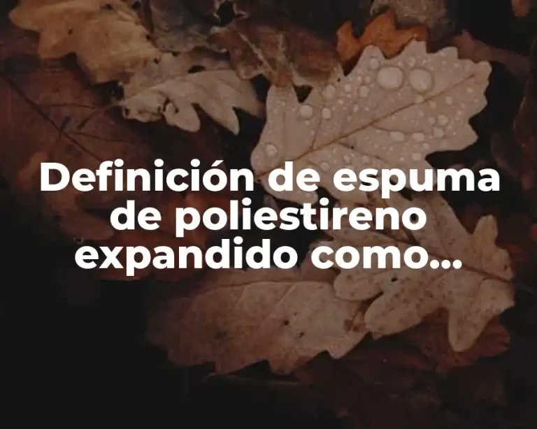 Definición de espuma de poliestireno expandido como embalaje