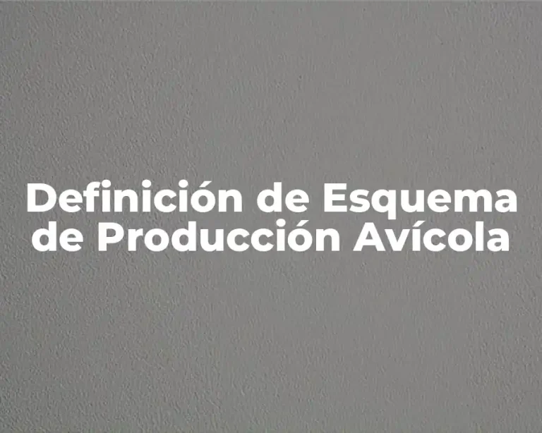 Definición de Esquema de Producción Avícola