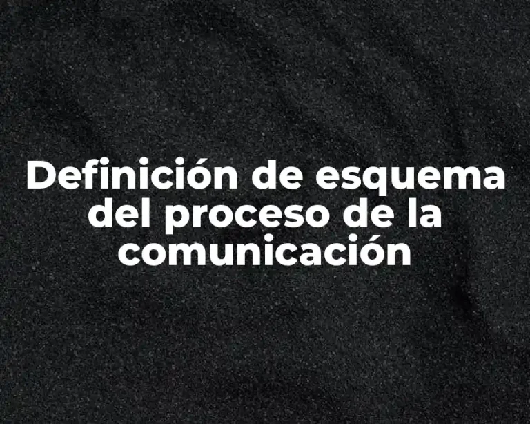 Definición de esquema del proceso de la comunicación