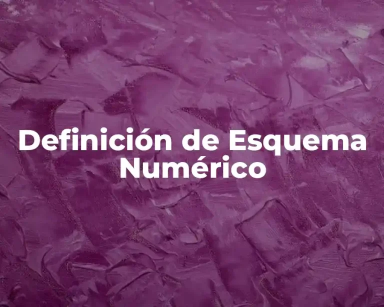 Definición de Esquema Numérico