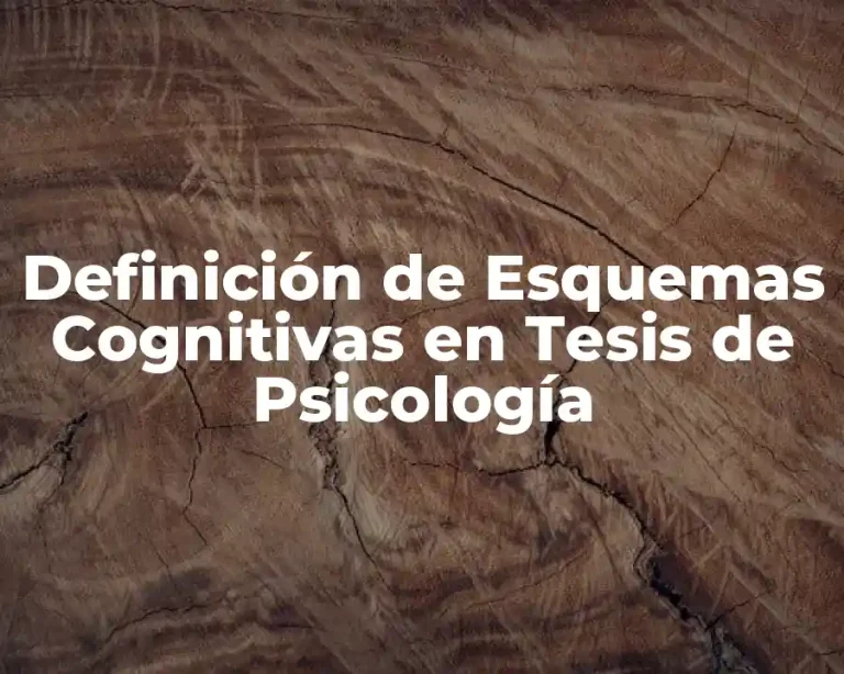 Definición de Esquemas Cognitivas en Tesis de Psicología