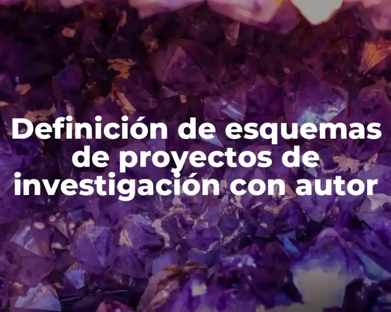 Definición de esquemas de proyectos de investigación con autor