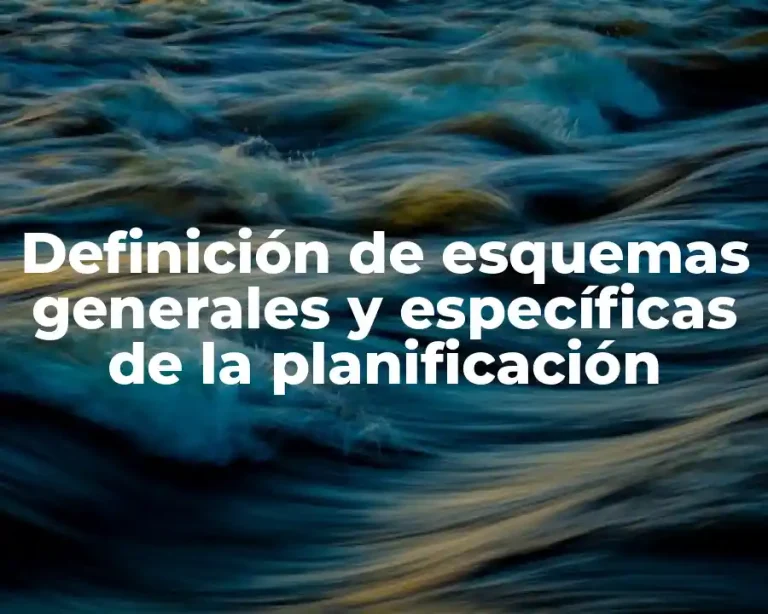 Definición de esquemas generales y específicas de la planificación