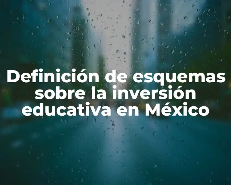 Definición de esquemas sobre la inversión educativa en México