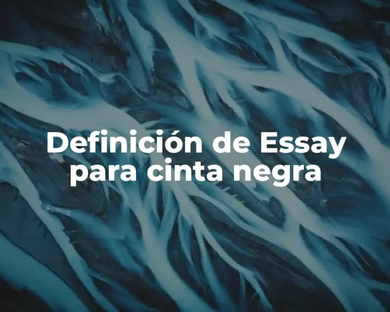 Definición de Essay para cinta negra