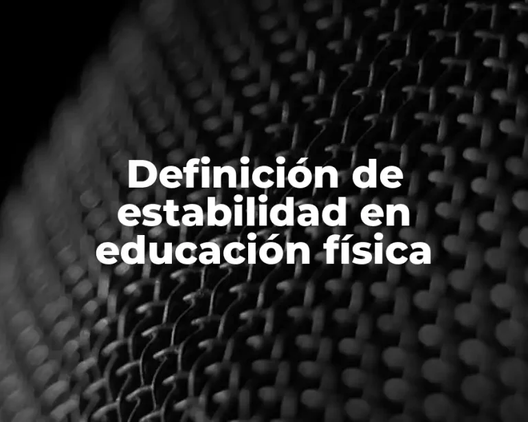 Definición de estabilidad en educación física