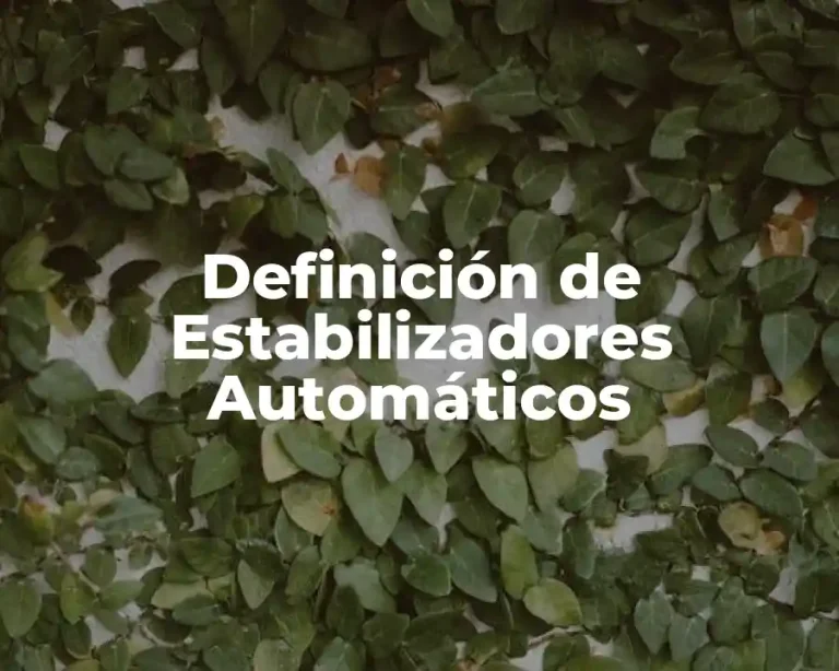 Definición de Estabilizadores Automáticos