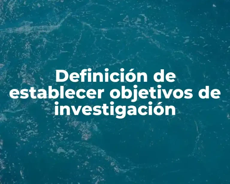 Definición de establecer objetivos de investigación