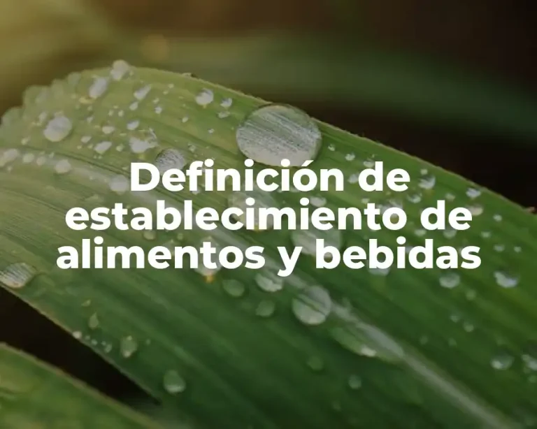 Definición de establecimiento de alimentos y bebidas