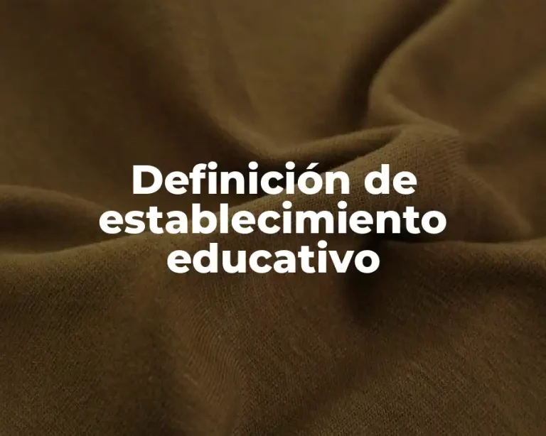Definición de establecimiento educativo
