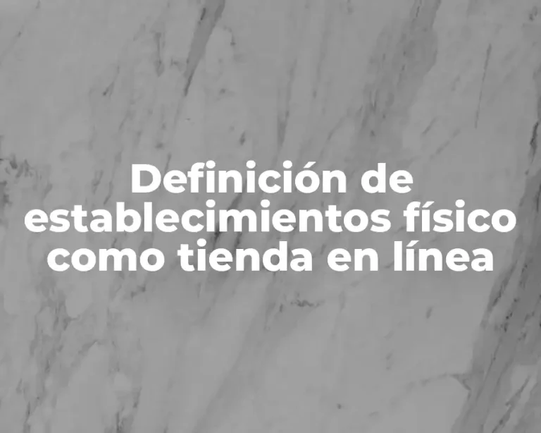 Definición de establecimientos físico como tienda en línea