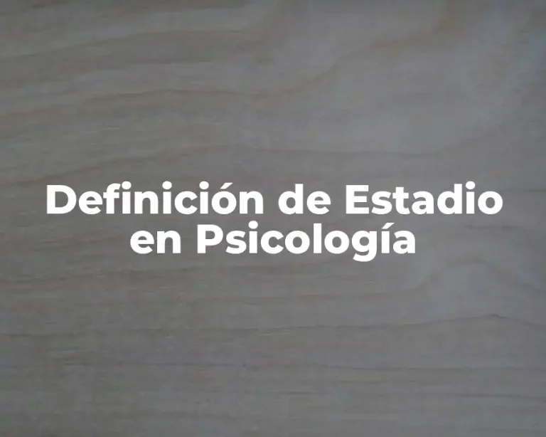 Definición de Estadio en Psicología