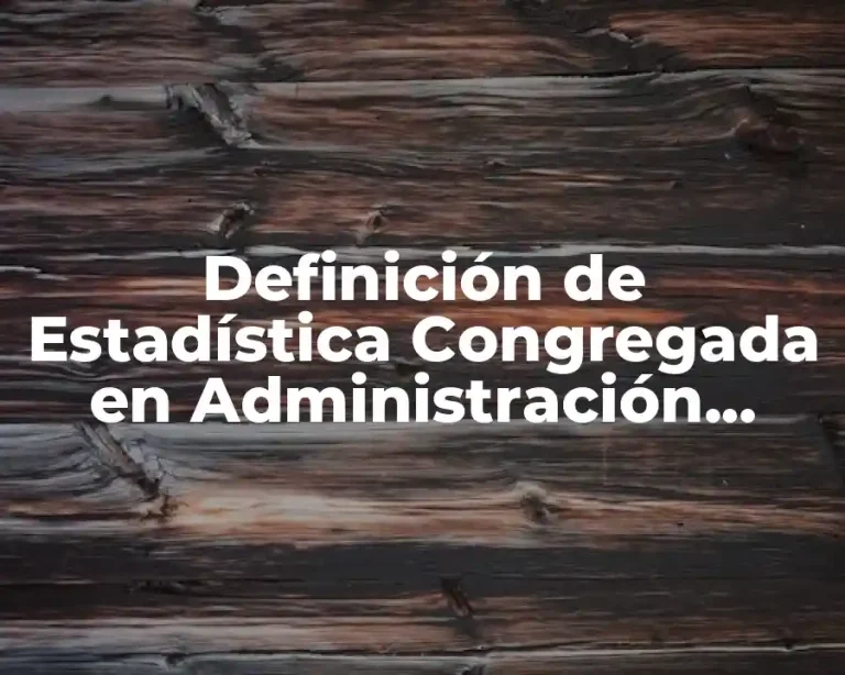 Definición de Estadística Congregada en Administración Turística