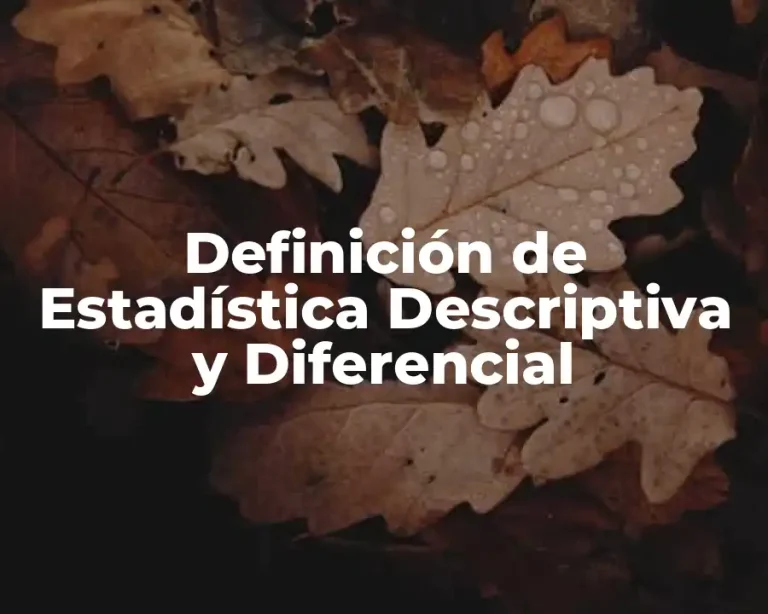 Definición de Estadística Descriptiva y Diferencial